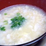 くずし豆腐とふわふわ卵のとろ～りスープ